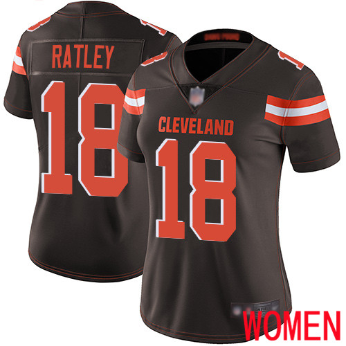 Cleveland Browns Damion Ratley Women Brown Limited Jersey 18 NFL Football Home Vapor Untouchable